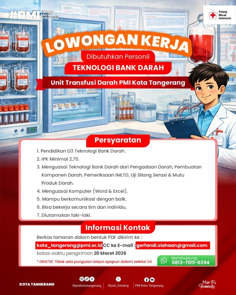 loker UTD PMI Tangerang